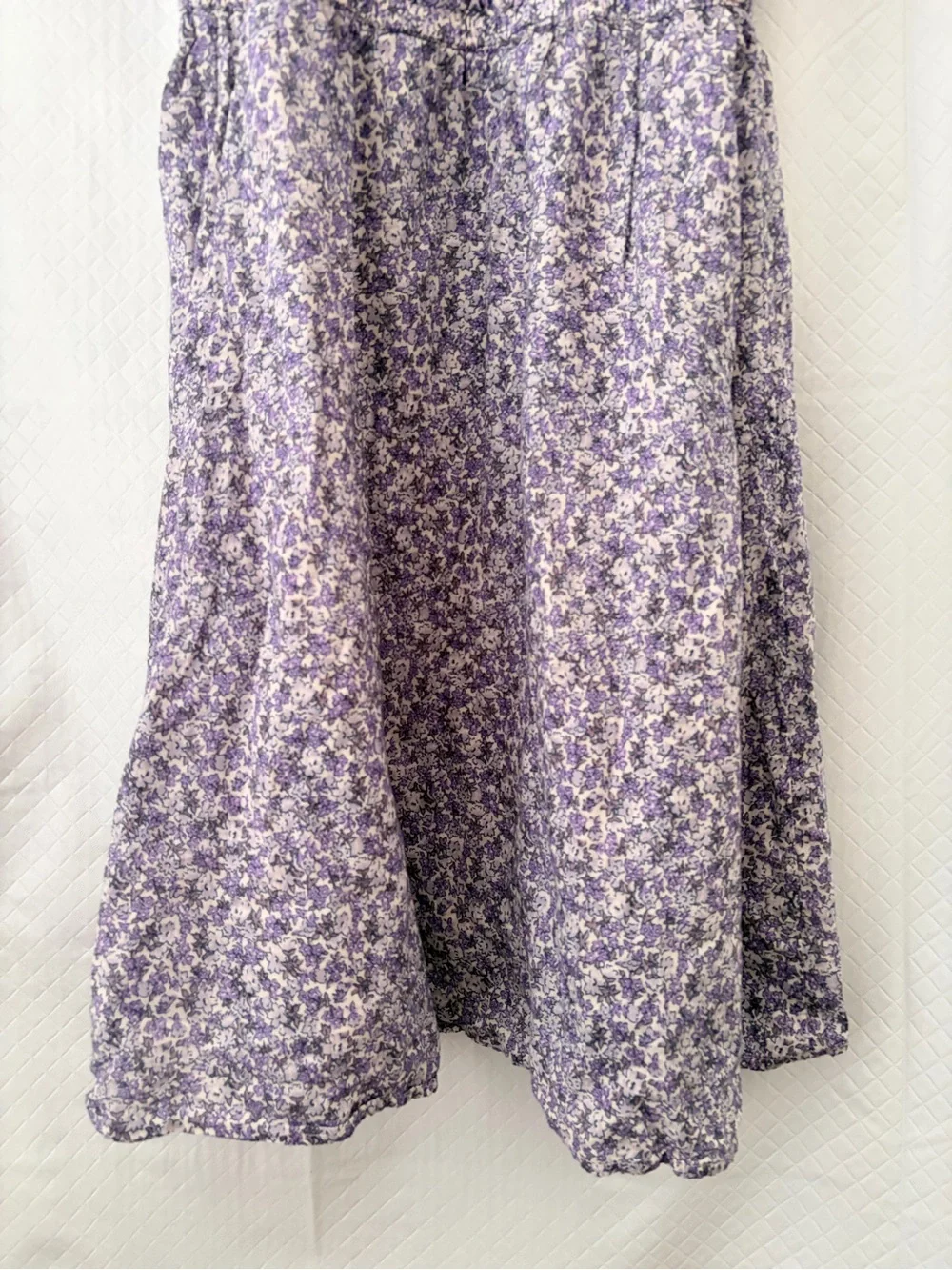 Crewcuts Lavender Floral Puff-Sleeve Midi Dress